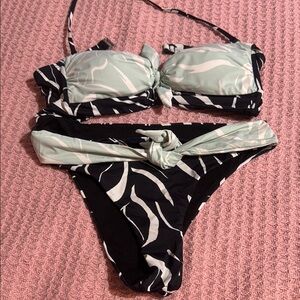 Bikini Lab Black and Mint Bikini Set M